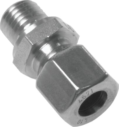 Exemplary representation: Straight screw-in fitting, metric, 1.4571