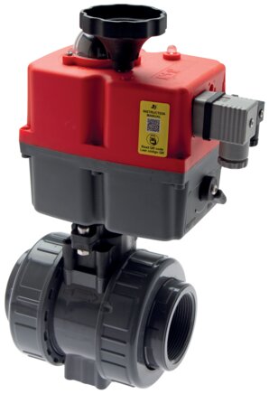 Exemplary representation: PVC ball valve with electric quarter-turn actuator