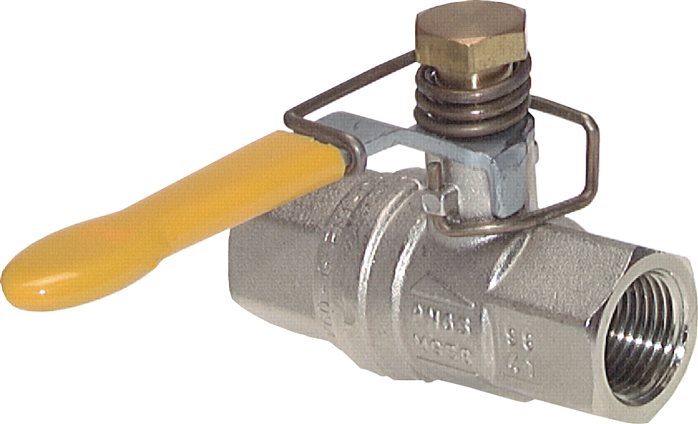 Exemplary representation: 2-part ball valve, with spring return