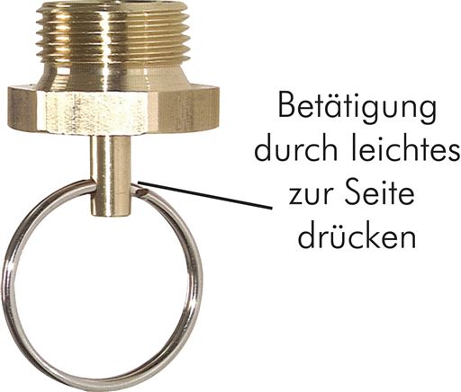 Exemplary representation: Drain valve with ring for compressed air tanks on vehicles