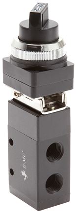 Exemplary representation: 3/2-way rotary switch valve