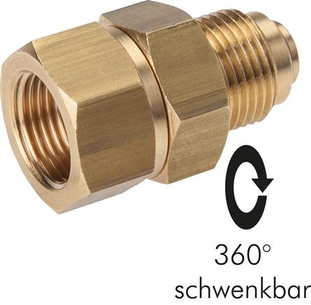 Exemplary representation: Hot water swivel joint, lightweight design, brass