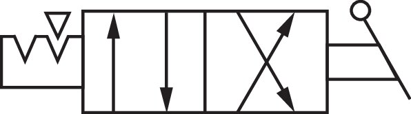 Schematic symbol: 4/2-way rocker valve